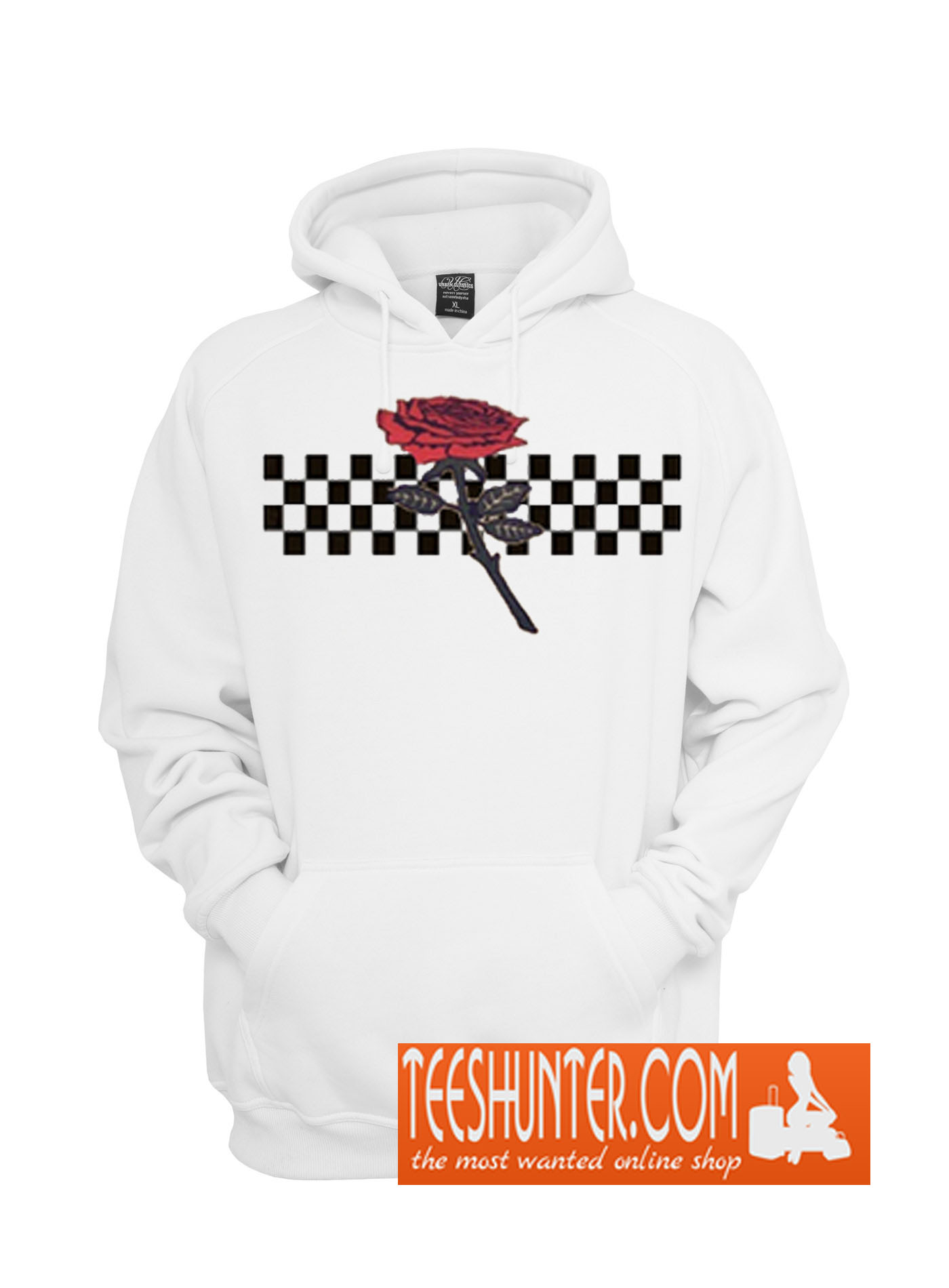 checkered rose hoodie