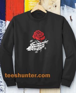 rose hand skeleton sweatshirt TPKJ3