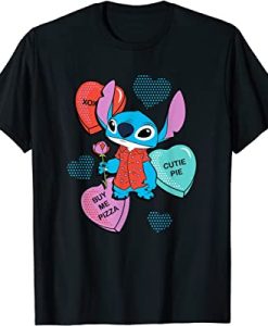 Disney Stitch Funny Candy Hearts Valentine's Day T-Shirt TPKJ3